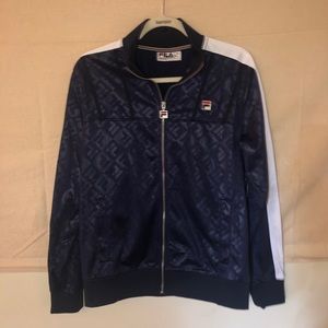 Navy Fila Logo Track Jacket - Size Small